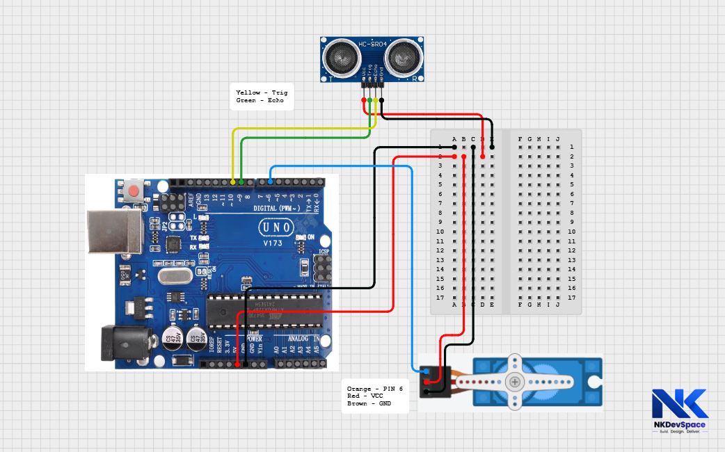 Smart Dustbin Wiring Diagram